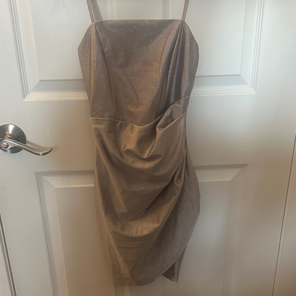 Honey and Rosie Sparkling Silver Mini Dress